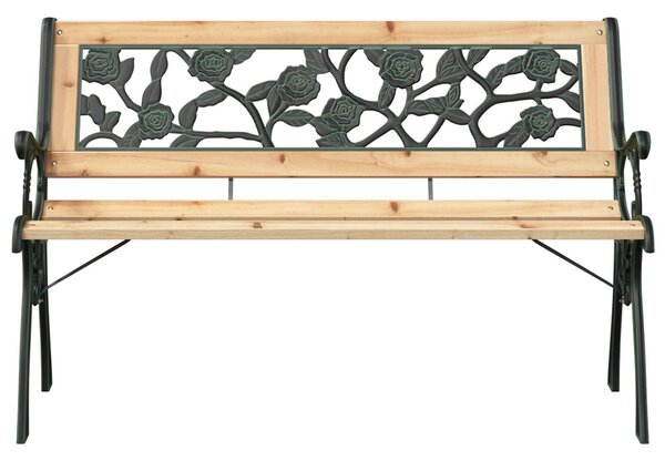 VidaXL Kerti pad rózsás háttámlával 116 cm Fa