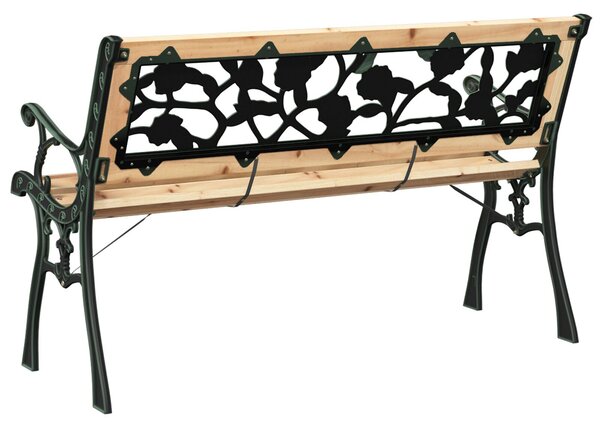 VidaXL Kerti pad rózsás háttámlával 116 cm Fa