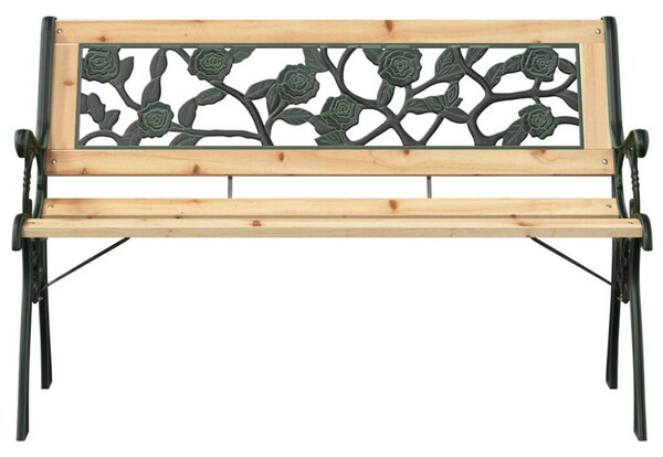 VidaXL Kerti pad rózsás háttámlával 116 cm Fa