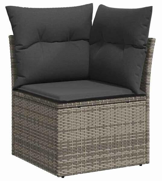 VidaXL Kerti Kanapé Szett tárolóval 7 pcs Szürke Poli rattan