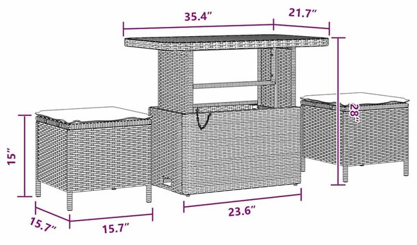 VidaXL Kerti Kanapé Szett 8 db 7-Ülőhelyek száma Fekete