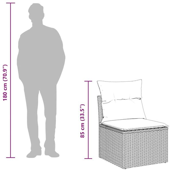 VidaXL 6 részes barna polyrattan kerti ülőgarnitúra párnával
