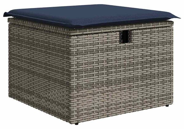 VidaXL 7 részes szürke polyrattan kerti ülőgarnitúra párnákkal