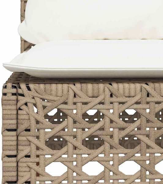 VidaXL 7 részes bézs polyrattan kerti ülőgarnitúra párnákkal