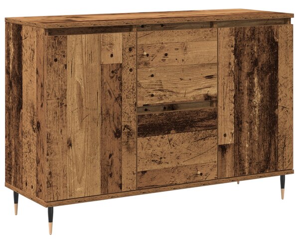 VidaXL Készülék szekrény ajtókkal és fiókokkal, régi fa 101,5x35x70 cm