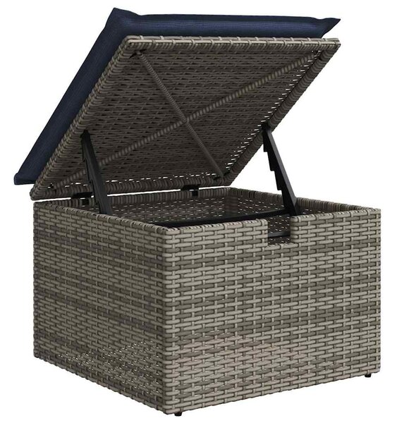 VidaXL 7 részes szürke polyrattan kerti ülőgarnitúra párnákkal