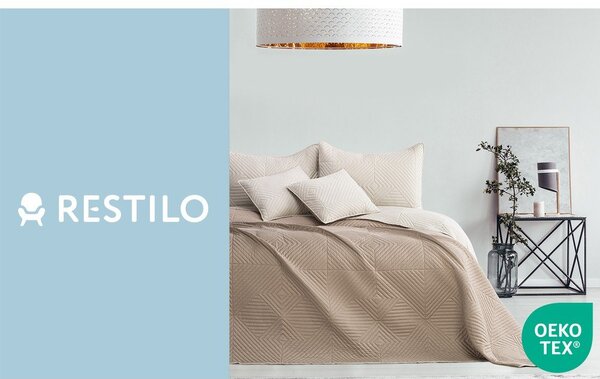 Bézs mikroszálas steppelt ágytakaró 220x240 cm Softa – Restilo