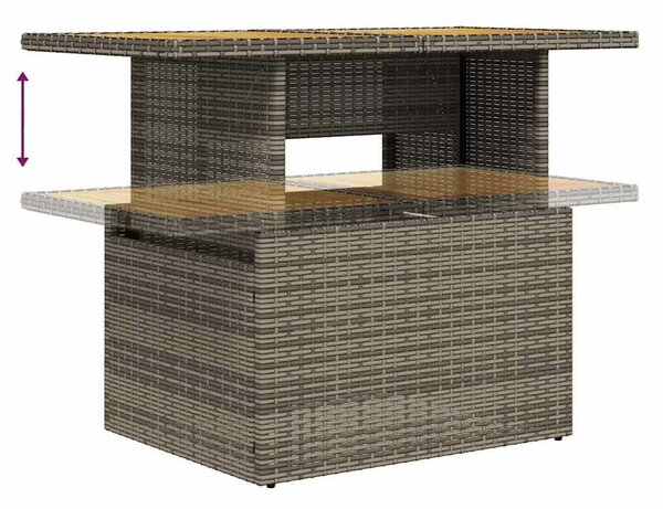 VidaXL 5 részes szürke polyrattan kerti ülőgarnitúra párnákkal
