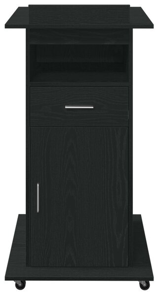 VidaXL Pódium fiókkal polcokkal Musta tammi 55 x 55 x 107 cm Faanyag