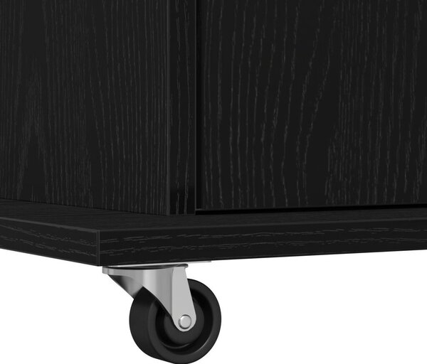 VidaXL Pódium fiókkal polcokkal Musta tammi 55 x 55 x 107 cm Faanyag
