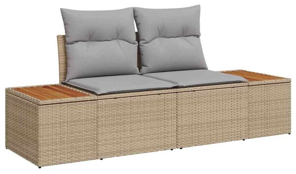 VidaXL Kerti Kanapé Szett párnával tárolóval 12 pcs Bézs Poli rattan