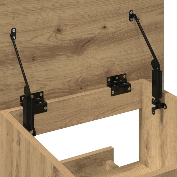 VidaXL Pódium fiókkal kerékkel kézműves tölgy 55 x 55 x 107 cm Faanyag
