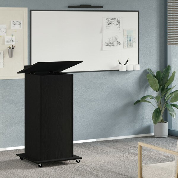 VidaXL Pódium fiókkal polcokkal Musta tammi 55 x 55 x 107 cm Faanyag