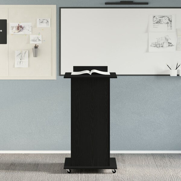 VidaXL Pódium fiókkal polcokkal Musta tammi 55 x 55 x 107 cm Faanyag