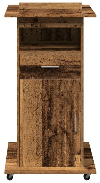 VidaXL Pódium fiókkal polcokkal Régi fa 55 x 55 x 107 cm Faanyag