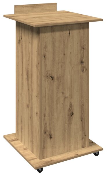 VidaXL Pódium fiókkal kerékkel kézműves tölgy 55 x 55 x 107 cm Faanyag