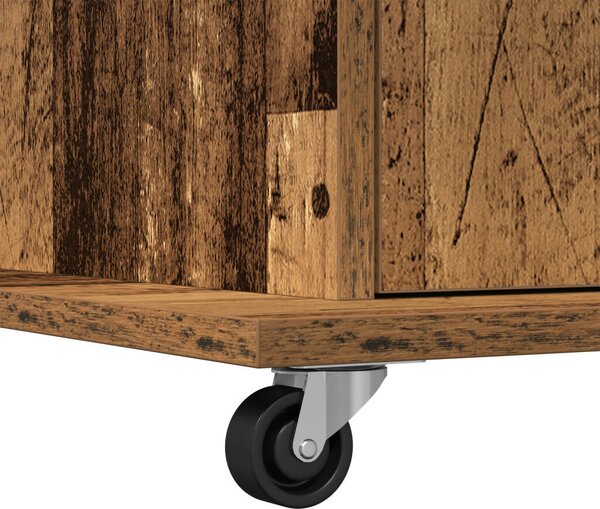 VidaXL Pódium fiókkal polcokkal Régi fa 55 x 55 x 107 cm Faanyag