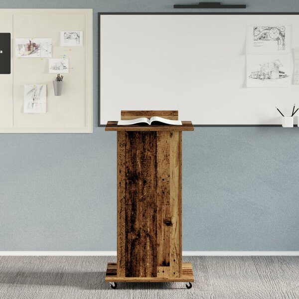 VidaXL Pódium fiókkal polcokkal Régi fa 55 x 55 x 107 cm Faanyag