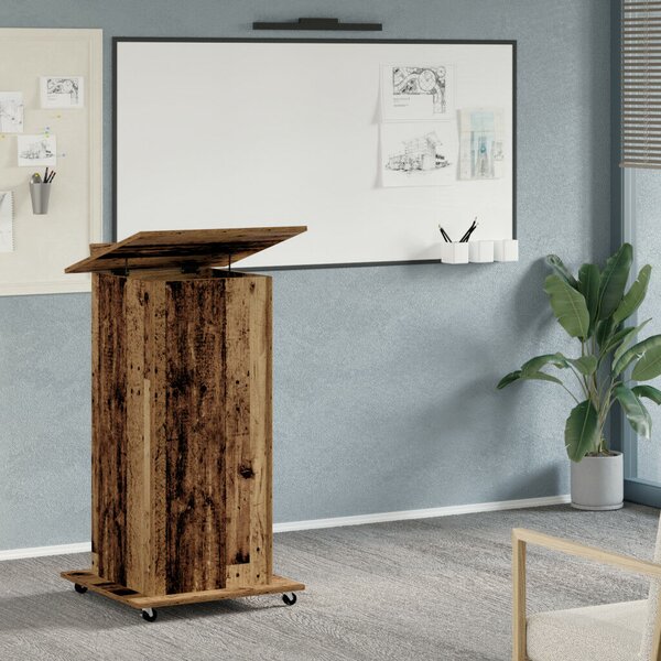 VidaXL Pódium fiókkal polcokkal Régi fa 55 x 55 x 107 cm Faanyag