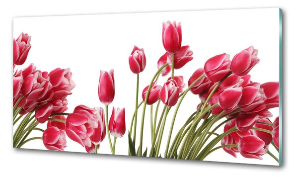 Konyhai falburkoló panel Piros tulipánok