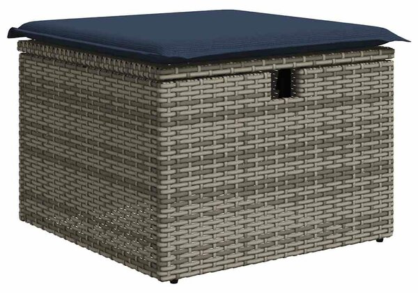 VidaXL 9 részes szürke polyrattan kerti ülőgarnitúra párnákkal