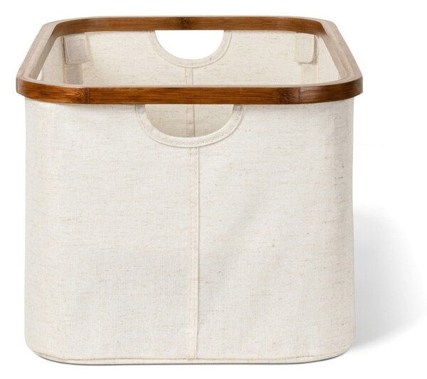 Krémszínű textil összecsukható szennyeskosár Bamboo/Linen – Bigso