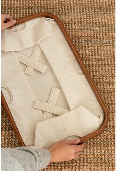 Krémszínű textil összecsukható szennyeskosár Bamboo/Linen – Bigso