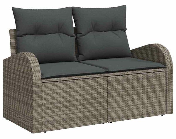 VidaXL Kerti Kanapé Szett tárolóval 8 pcs Szürke polirattan