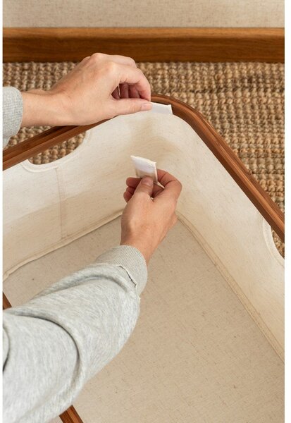 Krémszínű textil összecsukható szennyeskosár Bamboo/Linen – Bigso