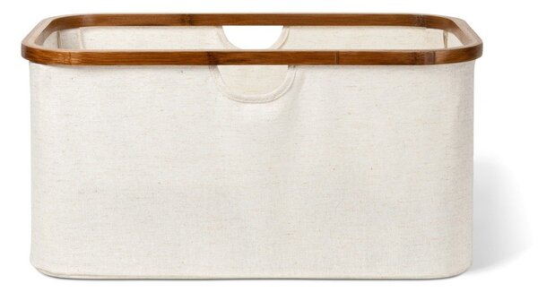 Krémszínű textil összecsukható szennyeskosár Bamboo/Linen – Bigso