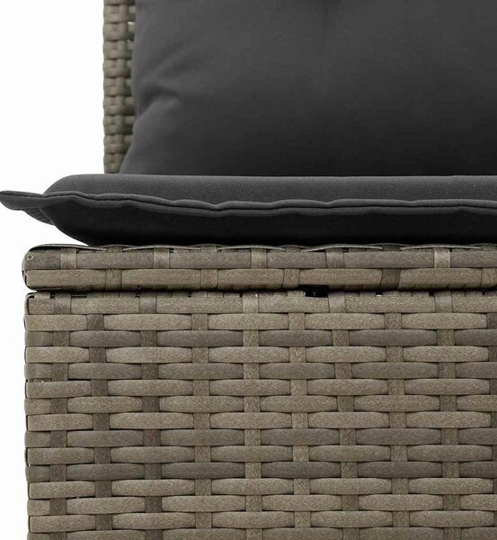 VidaXL 7 részes Szürke Poly Rattan Kerti Kanapé Szett Párnákkal