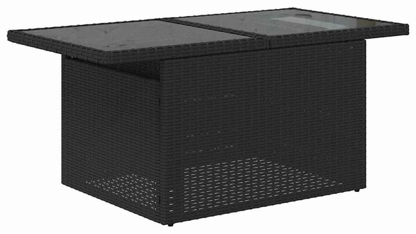 VidaXL Kanapé Szett párnával 8 pcs Fekete polirattan