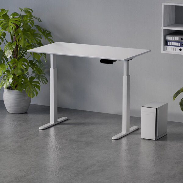 Profi elektromosan állítható magasságú íróasztal 120x80cm fehér | Dupla motor - Memória - USB - Nagy teherbírás | LVN System Control Pro