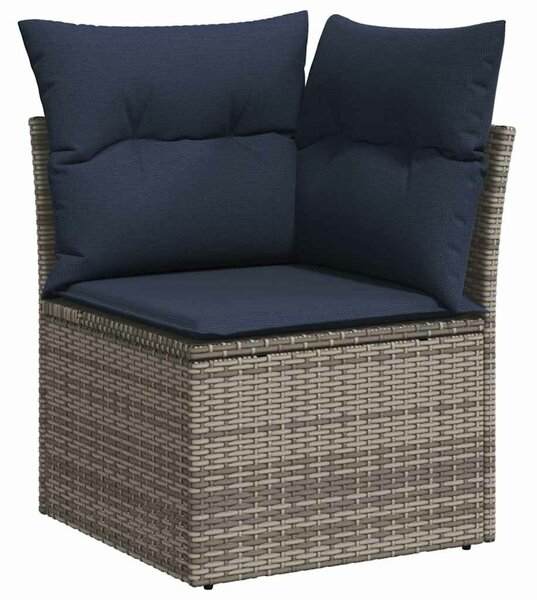 VidaXL 8 részes szürke polyrattan kerti ülőgarnitúra párnákkal