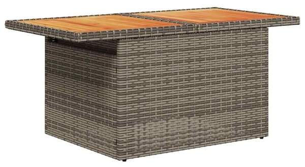 VidaXL 6 részes szürke polyrattan akácfa kerti ülőgarnitúra párnákkal