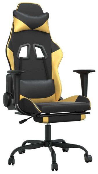 VidaXL Gamer Szék - Masszázs Funkció - Fekete-Arany