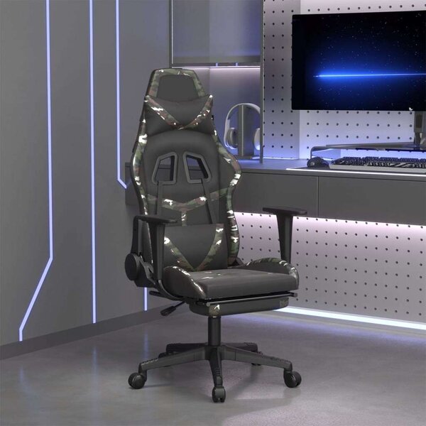 VidaXL Gamer Szék - Masszázs - Fekete-Terepszínű