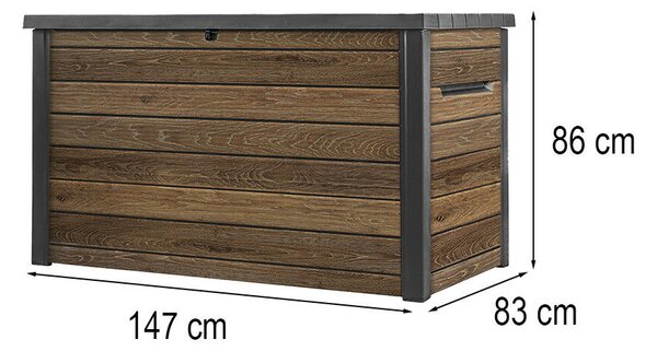 Decocoat műanyag kerti láda 870 L dió