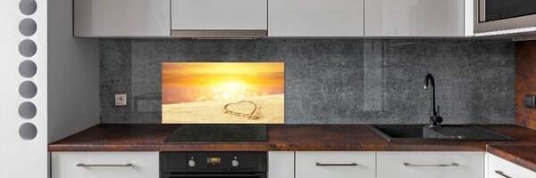 Konyhai dekorpanel Szív a homokban