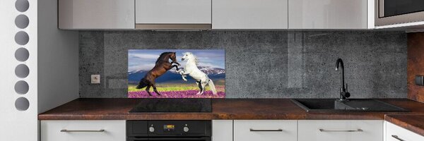 Konyhai fali panel Fighting lovak előre