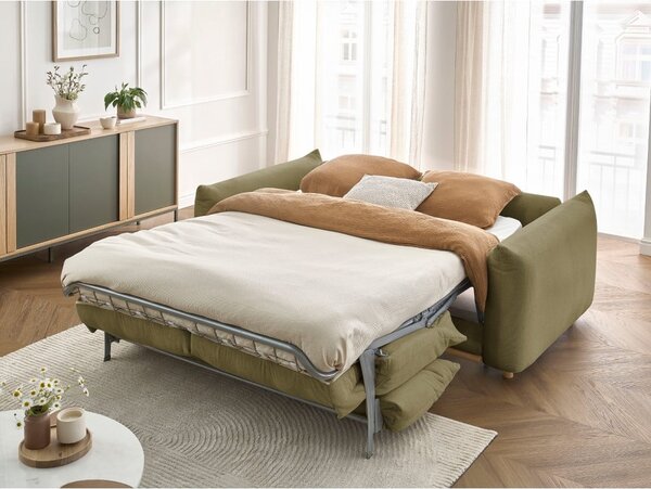 Zöld kinyitható kanapé 234 cm Ernest – Bobochic Paris