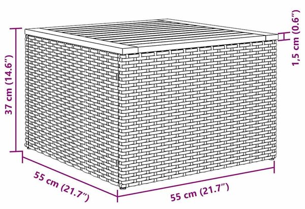 VidaXL Kerti Kanapé Szett párnával 9 pcs Fekete polirattan