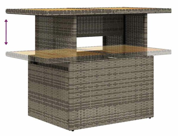 VidaXL 7 részes szürke polyrattan kerti ülőgarnitúra párnákkal