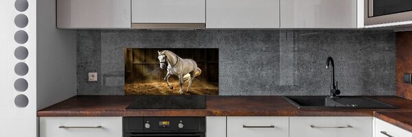 Konyhai fali panel Fehér ló az istállóban