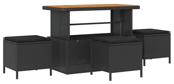 VidaXL Kerti Kanapé Szett párnával 13 pcs Fekete 110 x 55 x 71 cm
