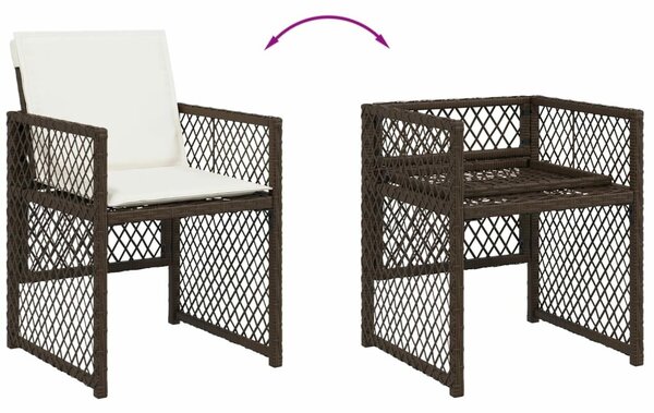 VidaXL 15 részes barna polyrattan kerti ülőgarnitúra párnákkal