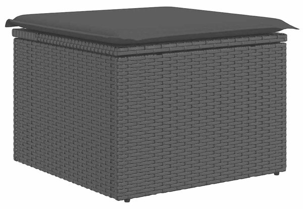 VidaXL Kanapé Szett párnával tárolóval 6 pcs Fekete polirattan