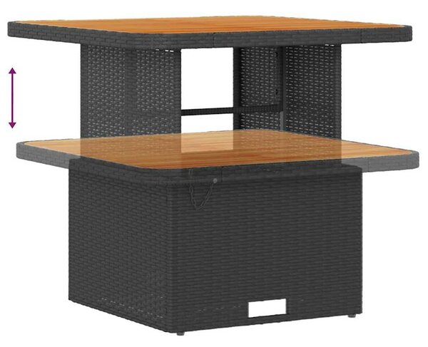 VidaXL Kerti Kanapé Szett párnával tárolóval 8 pcs Fekete Poly Rattan