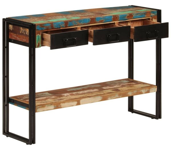 Tömör újrahasznosított fa tálalóasztal 110x30x76 cm