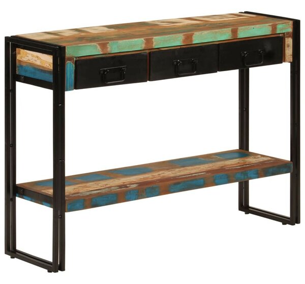 Tömör újrahasznosított fa tálalóasztal 110x30x76 cm